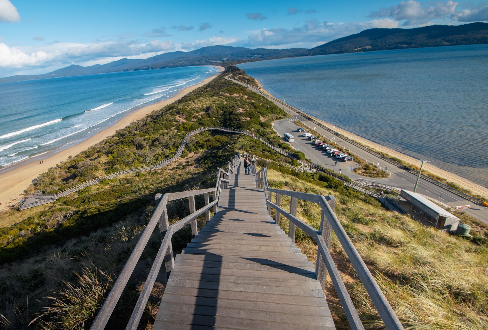Bruny Island coastline looking over cold Tasmanian water