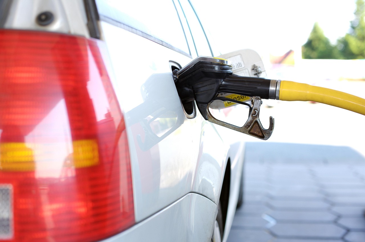 Fuel pump price display at a petrol station